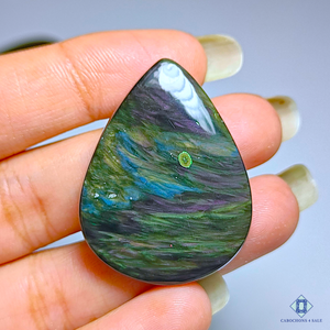 Velvet Obsidian Pear Cabochons 37*28*6mm