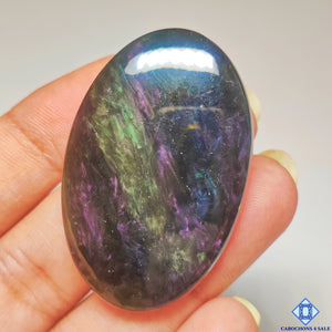 Velvet Obsidian  ( Picture click under the lamp ) Oval Cabochons 45x29x7mm