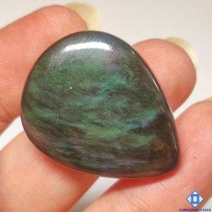 Velvet Obsidian ( Picture click under the lamp ) Pear Cabochons 29x22x6mm