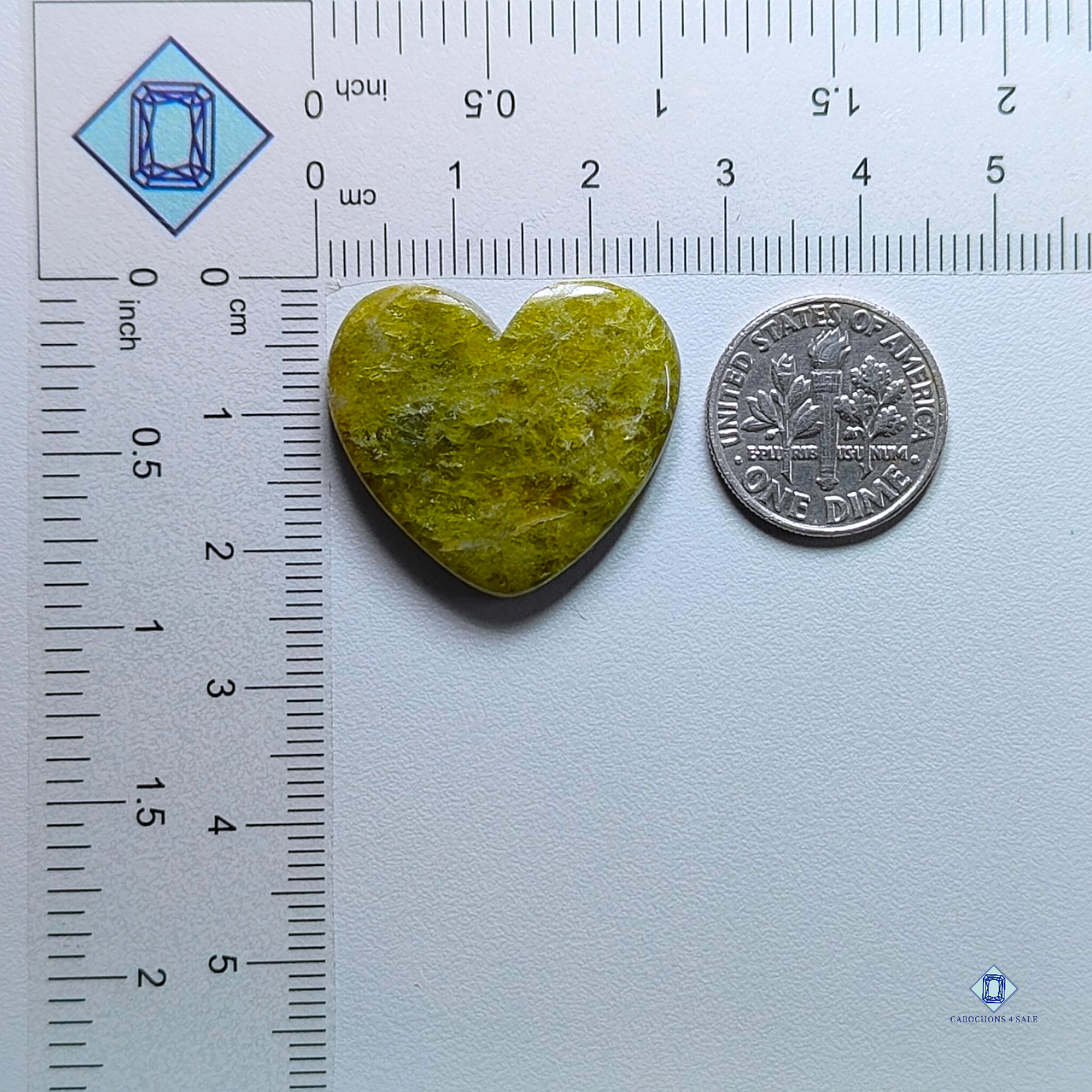 Vesuvianite-Heart-Cabochons