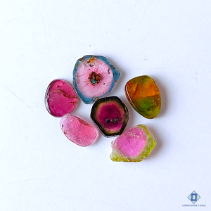 Watermelon Tourmaline Fancy Lots 8*6*2 to 10*9*2mm
