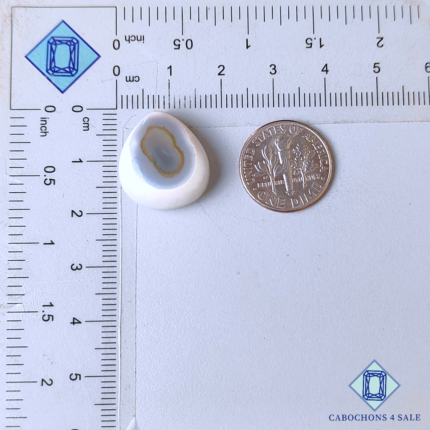 White Agate Pear Cabochons