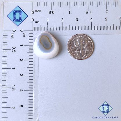 White Agate Pear Cabochons