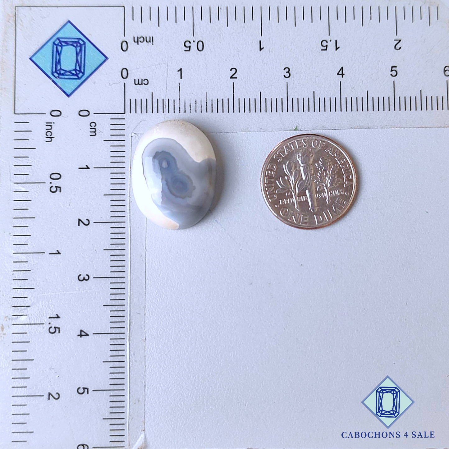 Cabujones ovalados de ágata blanca