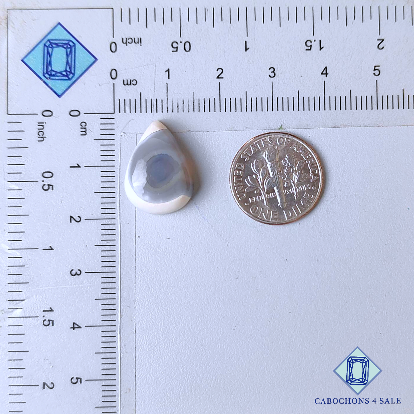 White Agate Pear Cabochons