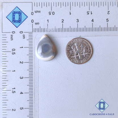 White Agate Pear Cabochons