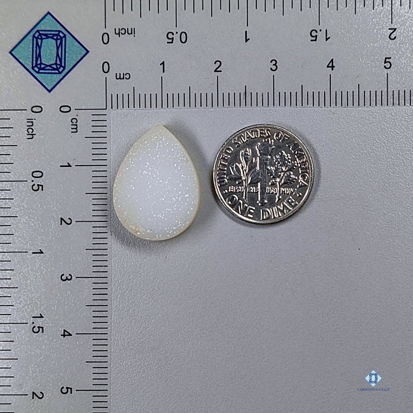 White Agate Pear Cabochons