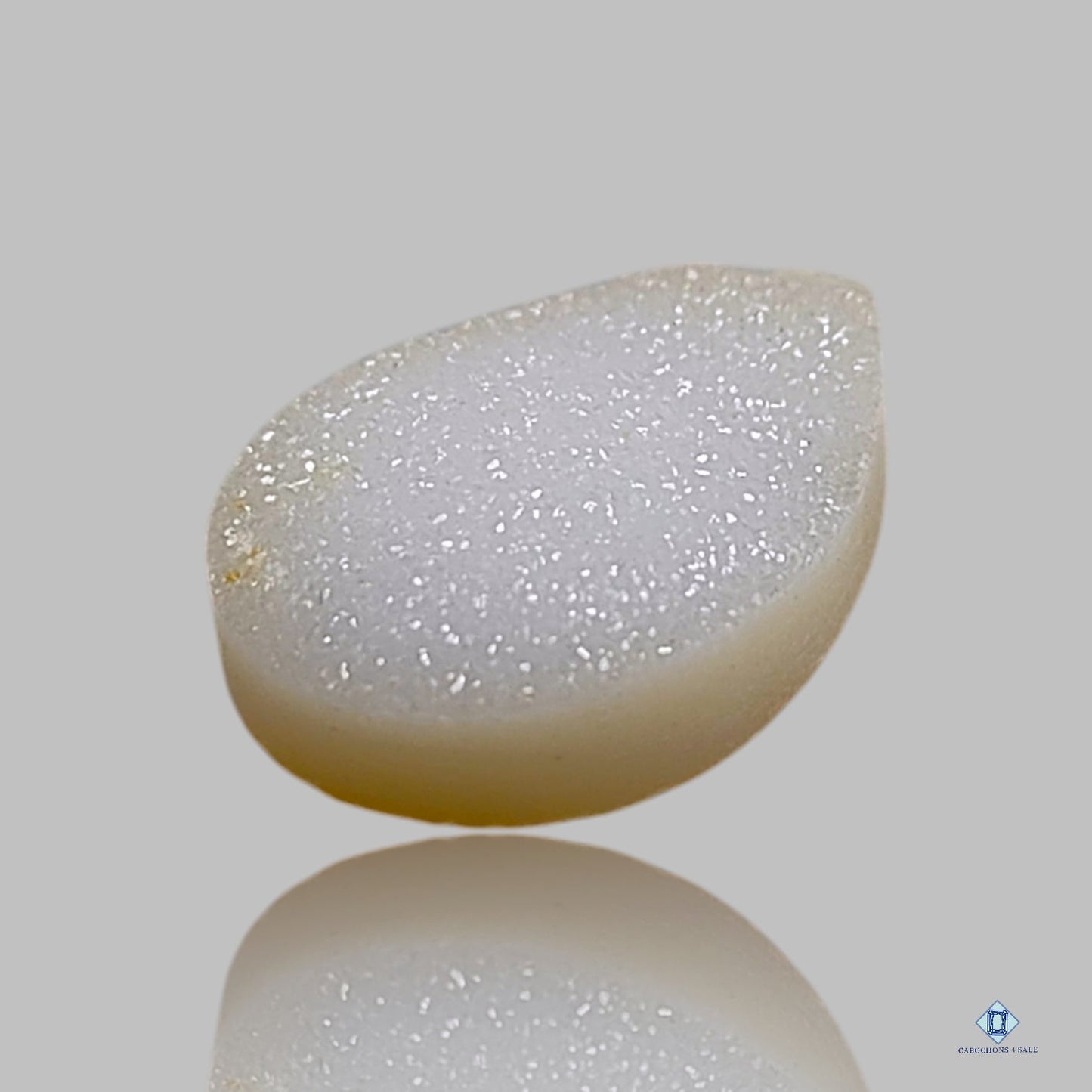 White Agate Pear Cabochons