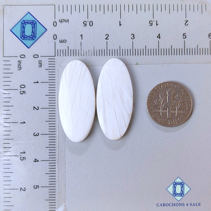 White Scolecite Oval Pairs