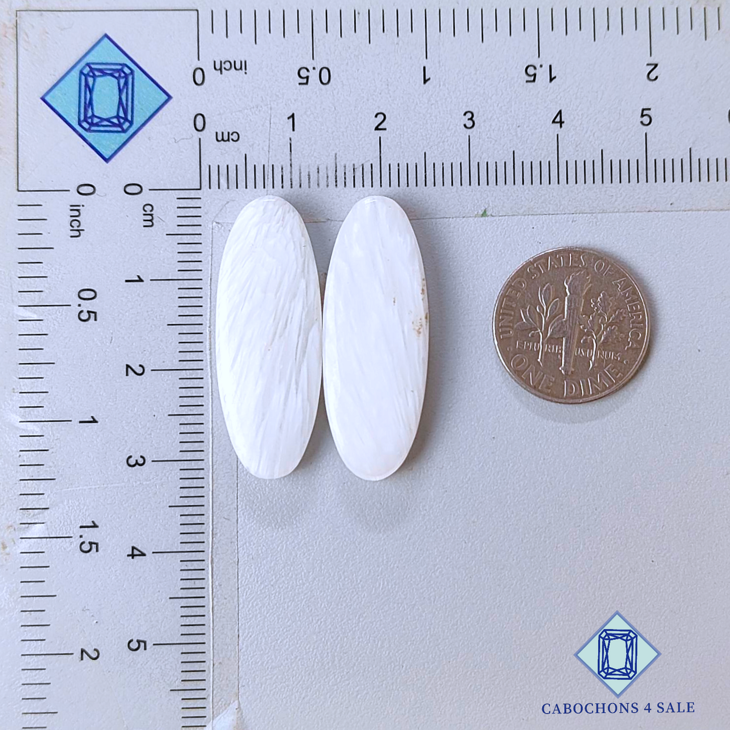 White Scolecite Oval Pairs