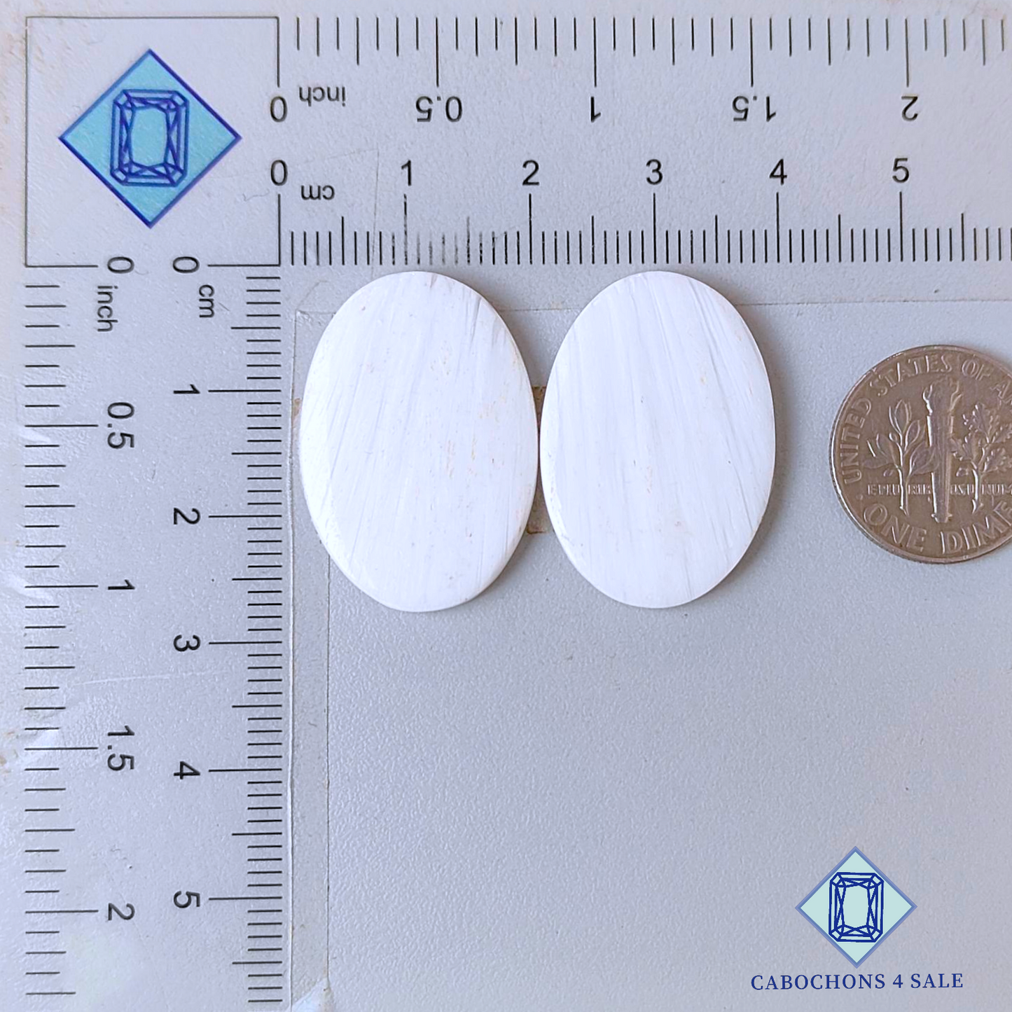 White Scolecite Oval Pairs