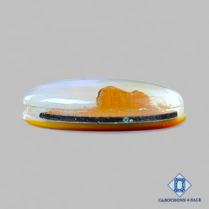 Piedras preciosas dobles ovaladas de madreperla y cuarzo cristal de Wood Hill, 27 x 21 x 7 mm, disponibles para la venta.