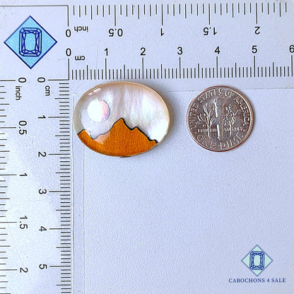 Wood Hill Mother Of Pearl + Crystal Quartz Doublet Gemstone Oval Doublets 25*20*8mm available for sale