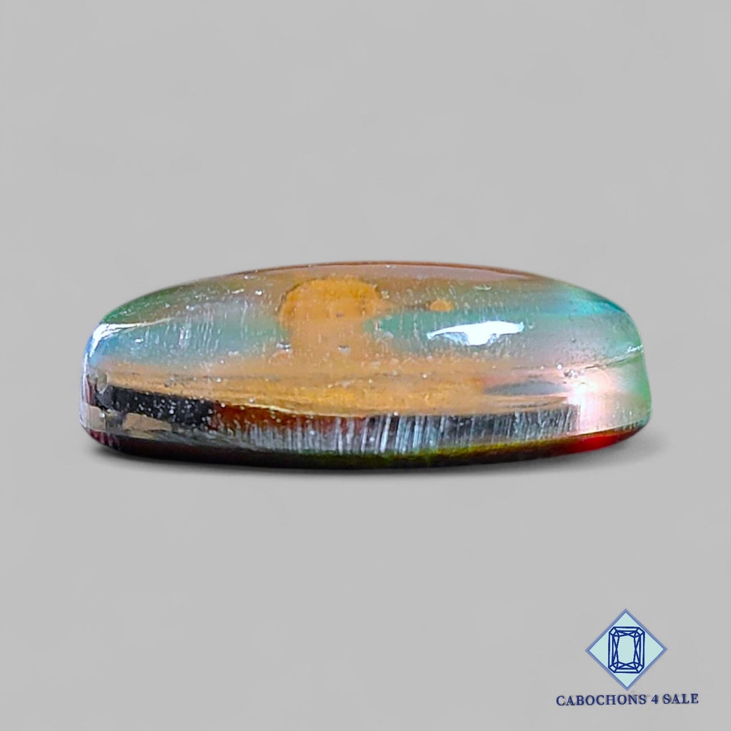 Wood Hill Mountain Aurora Opal + Crystal Quartz Doublet Gemstone  Oval Doublets 25*18*8mm available for sale