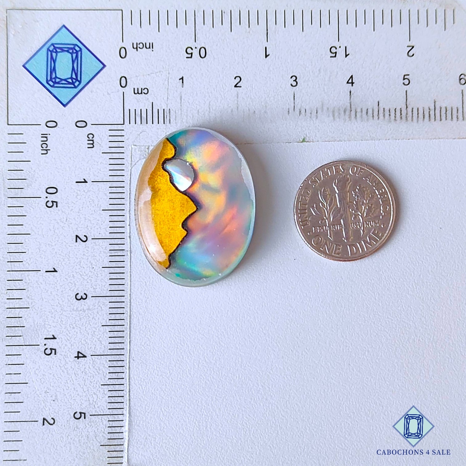 Wooden Hill Aurora Opal + Crystal Quartz Doublet