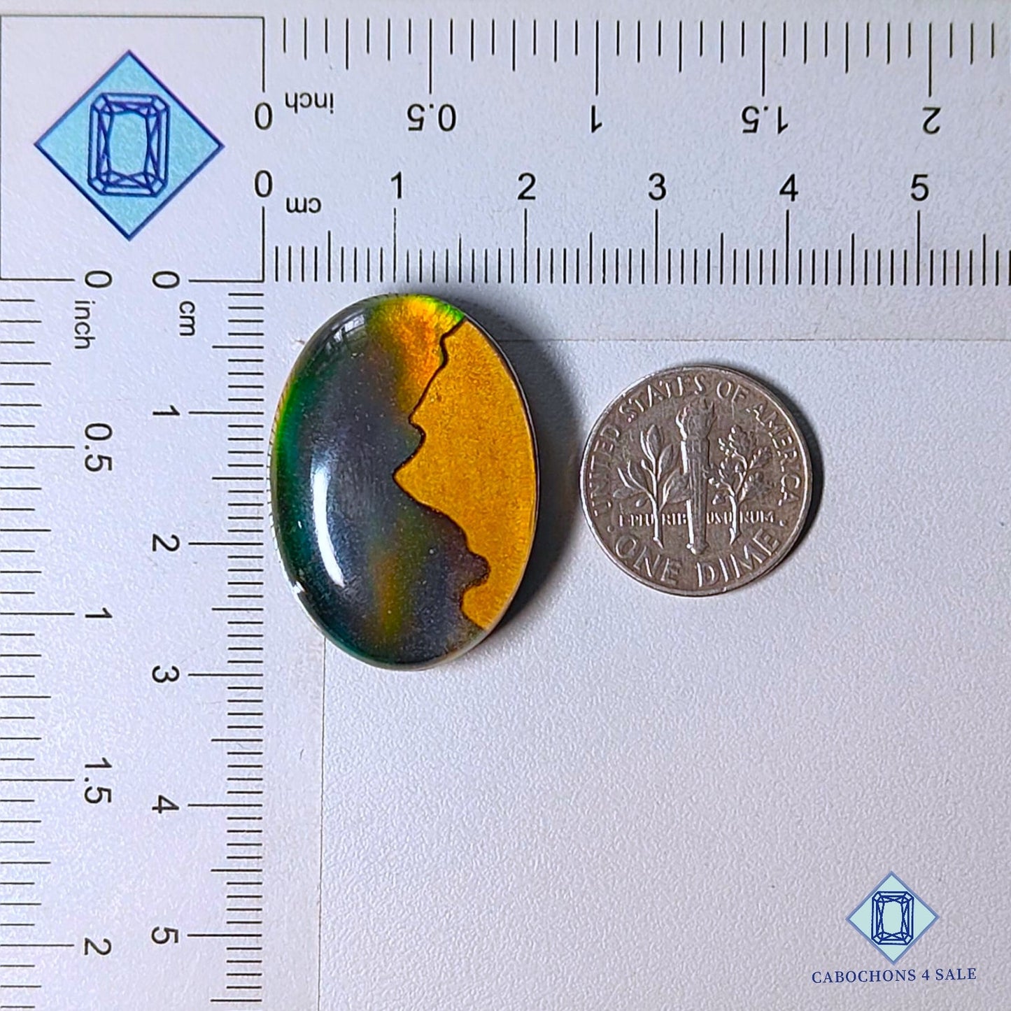 Wooden Hill Inlay in Crystal and Aurora Opal Doublet Gemstone Oval Cabochons 28*21*8mm available for sale