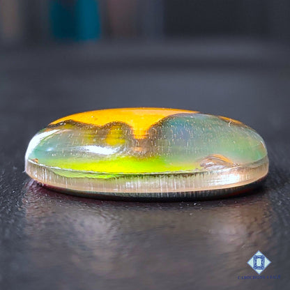 Wooden Hill Inlay in Crystal and Aurora Opal Doublet Gemstone Oval Cabochons 28*21*8mm available for sale