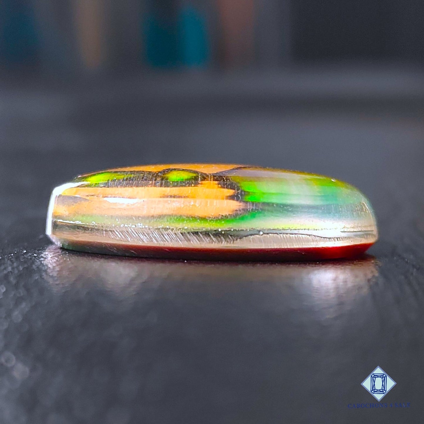 Wooden Hill Inlay in Crystal and Aurora Opal Doublet Gemstone Oval Cabochons 29*21*7mm available for sale