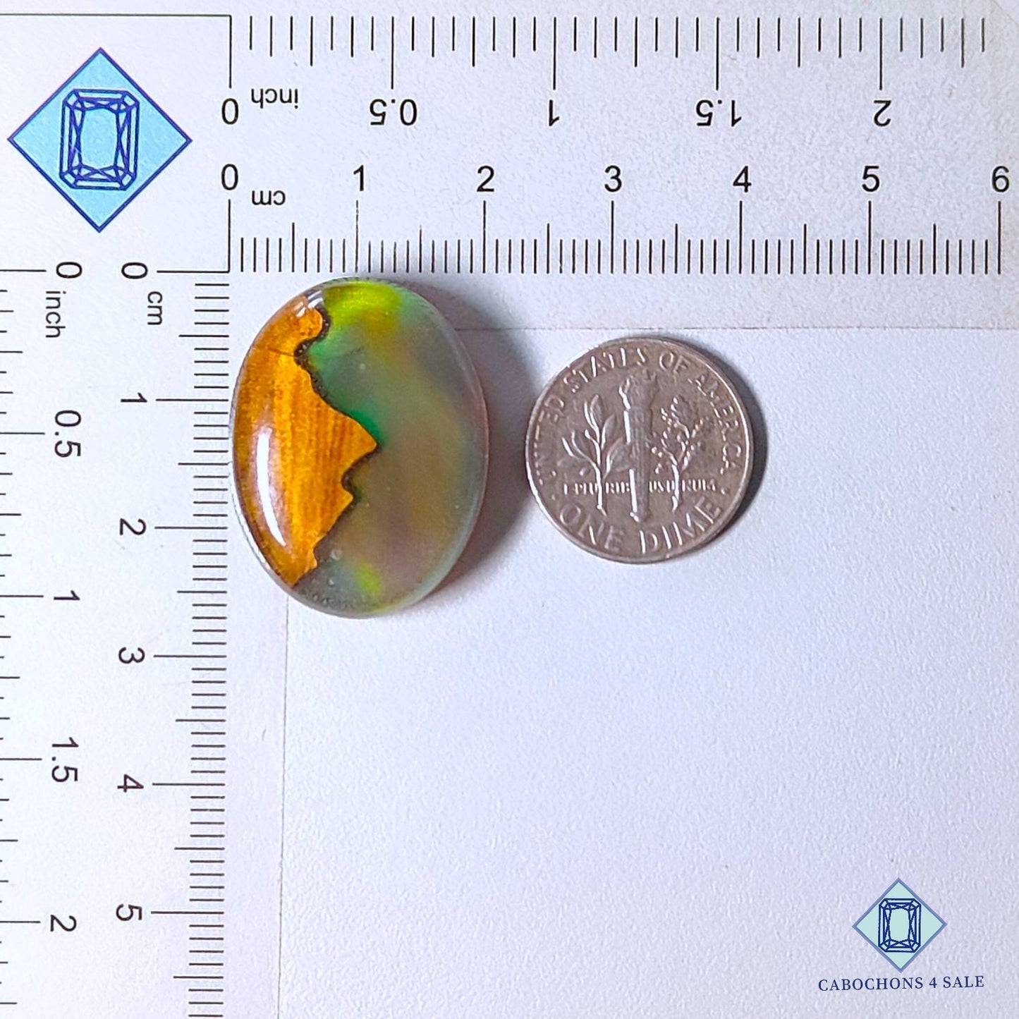 Wooden Hill Inlay in Crystal and Aurora Opal Doublet Gemstone Oval Cabochons 26*20*8mm available for sale
