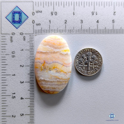 Yellow Banded Calcite Oval Cabochons