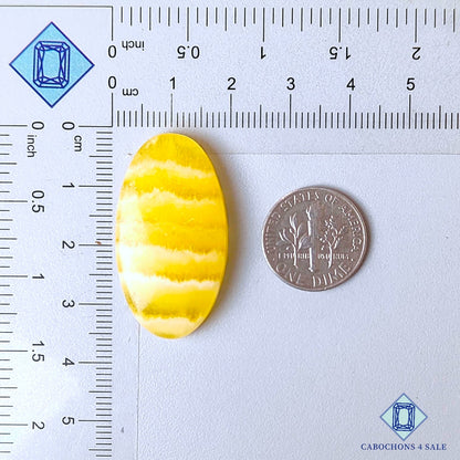 Natural Yellow Calcite Gemstone Oval Cabochons 35*19*6mm from Brazil  available for sale