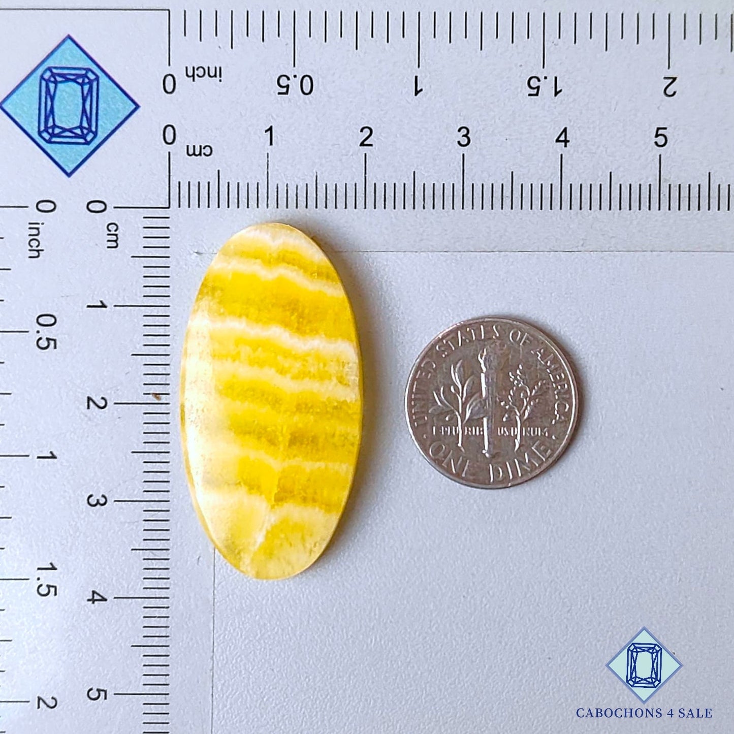 Natural Yellow Calcite Gemstone Oval Cabochons 36*19*5mm from Brazil  available for sale