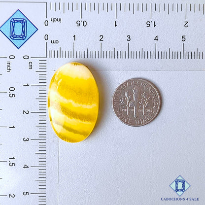 Natural Yellow Calcite Gemstone Oval Cabochons 29*19*7mm from Brazil  available for sale