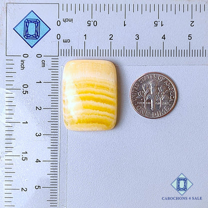 Natural Yellow Calcite Gemstone Rectangle Cabochons 27*20*7mm from Mexico  available for sale