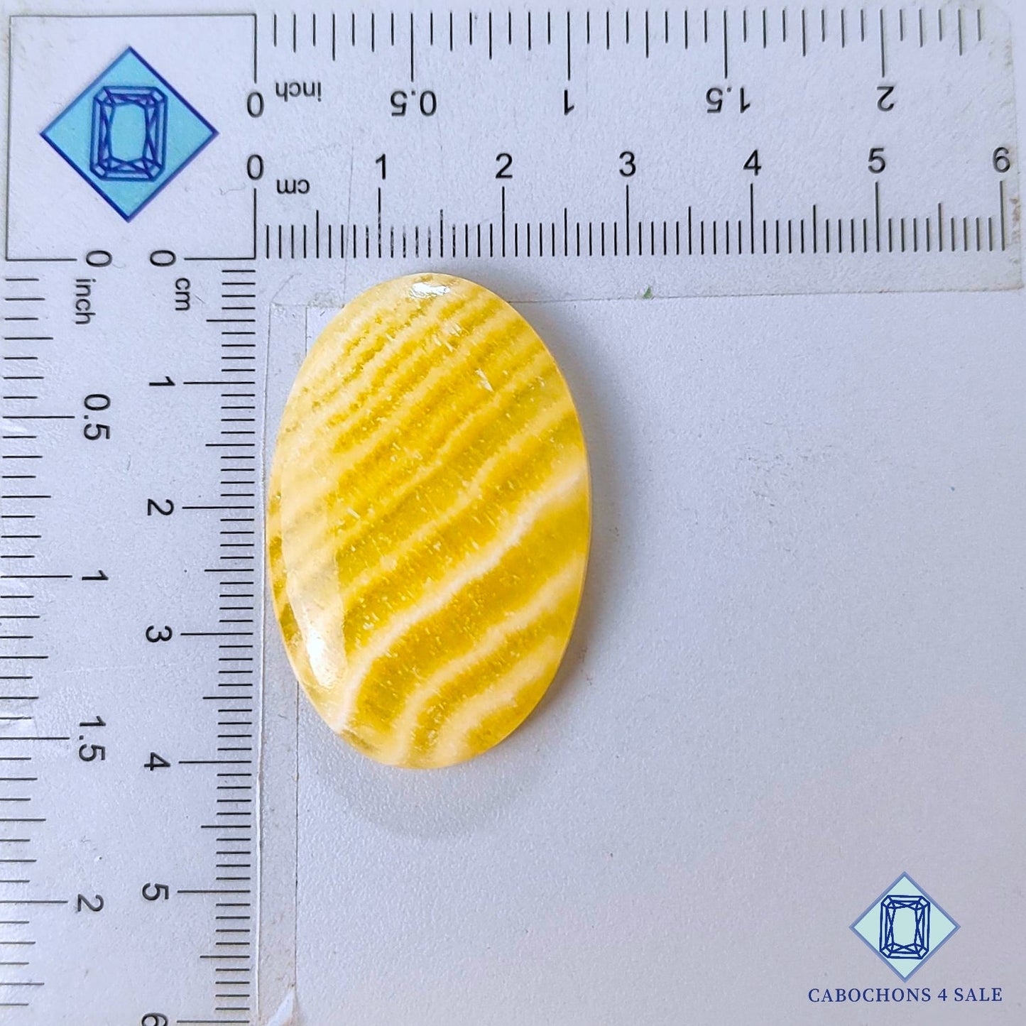 Natural Yellow Calcite Gemstone  Oval Cabochons 39*25*6mm from Mexico available for sale