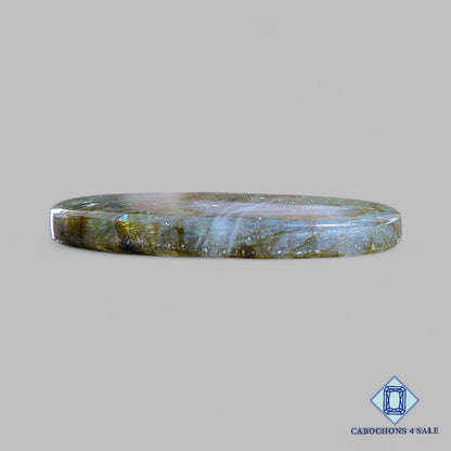 Cabujones ovalados de labradorita amarilla natural de 41 x 25 x 5 mm de Madagascar, disponibles para la venta.