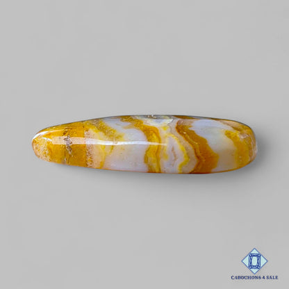 Natural Yellow Lace Agate Gemstone  Pear Cabochons 30*21*6mm from Mexico available for sale