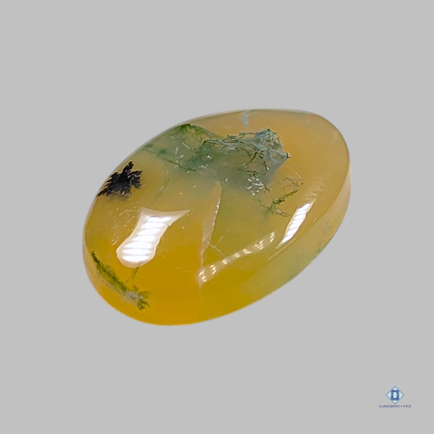 Yellow Moss Agate Oval Cabochons