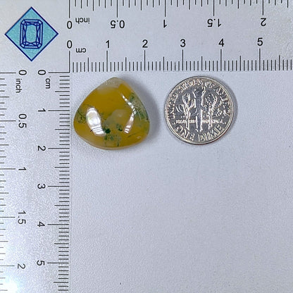 Yellow Moss Agate Pear Cabochons