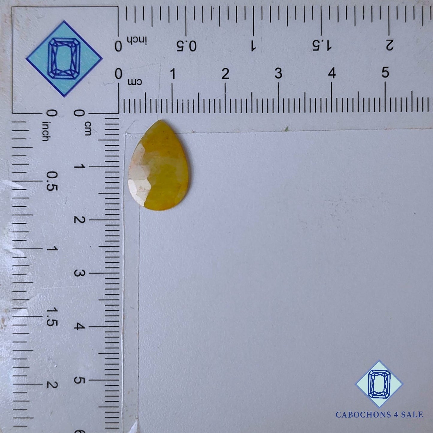 Natural Yellow Sapphire Gemstone  Pear Rose Cut 17*11*2mm from Myanmar available for sale