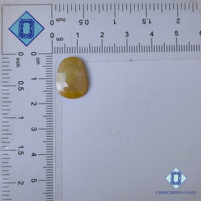 Zafiro amarillo natural de talla rosa elegante de 16 x 12 x 3 mm, procedente de Myanmar. Disponible para la venta.