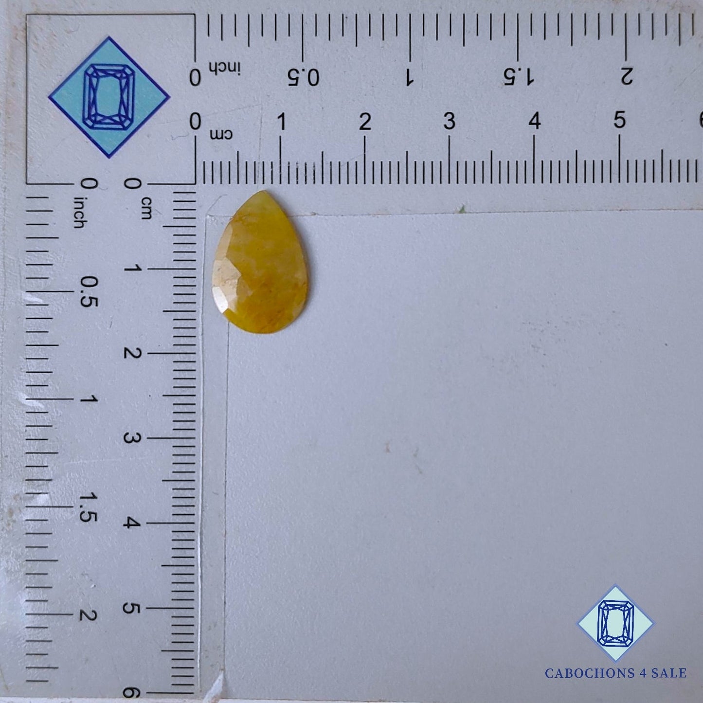Natural Yellow Sapphire Gemstone  Pear Rose Cut 16*11*2mm from Myanmar available for sale
