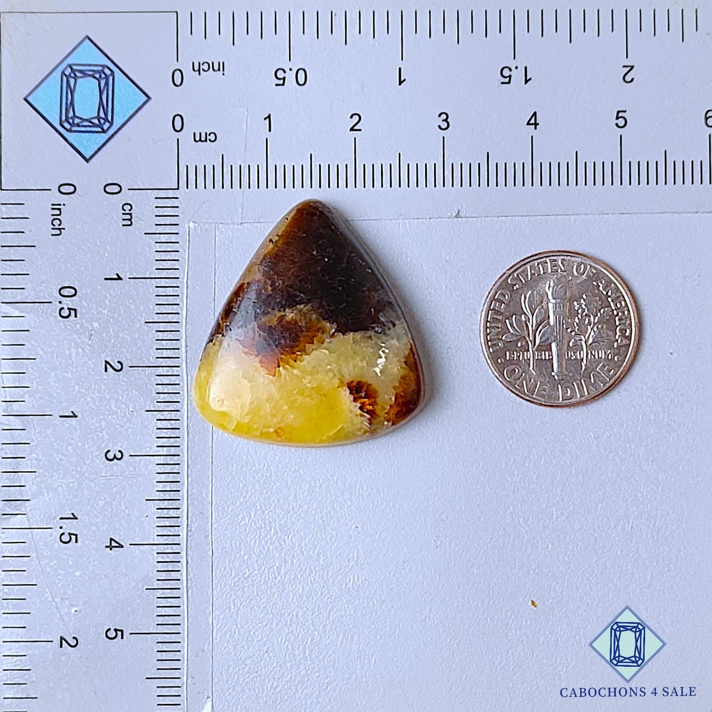 Natural Yellow Septarian Gemstone Pear Cabochons 28*26*6mm from USA available for sale