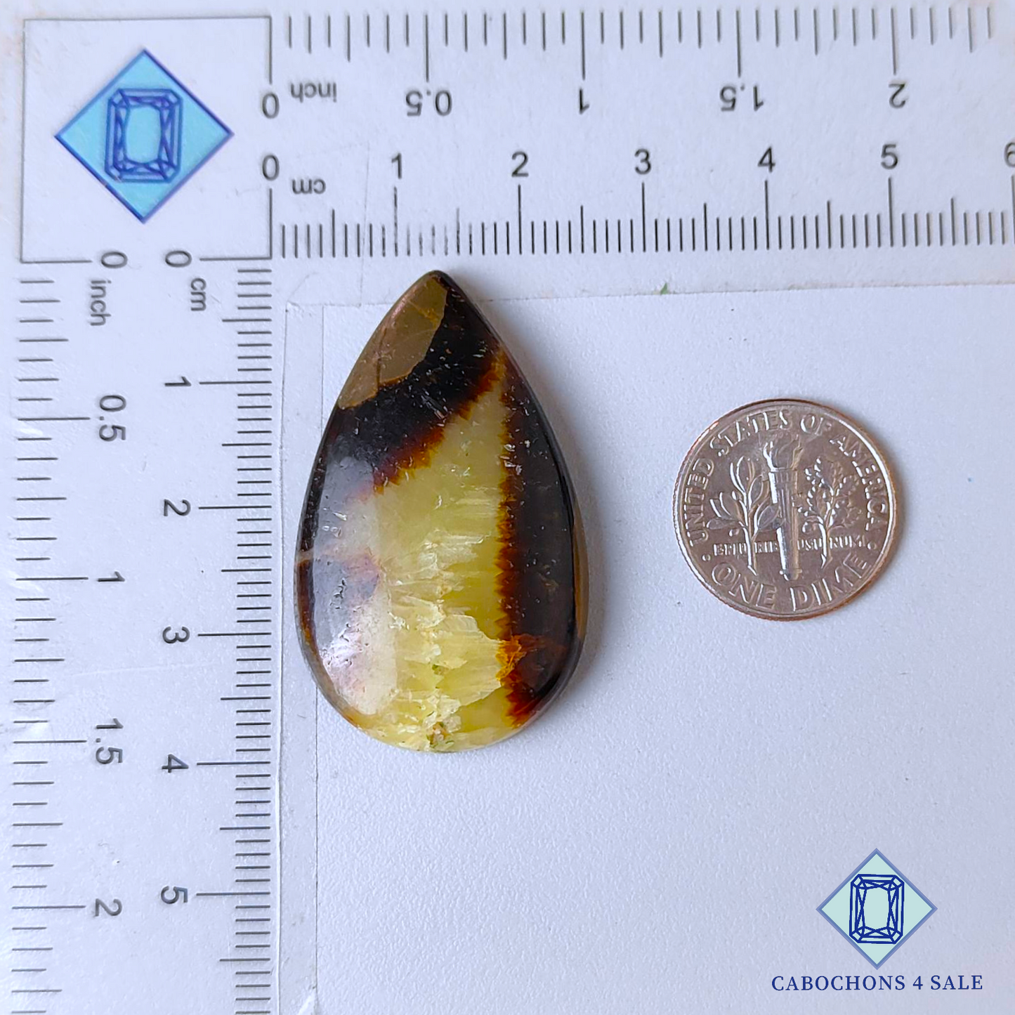 Yellow Septarian Pear Cabochons