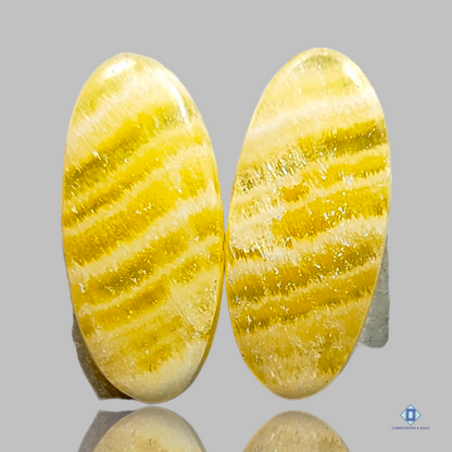 Yellow calcite-c4sw1501-oval-Yellow-Pairs