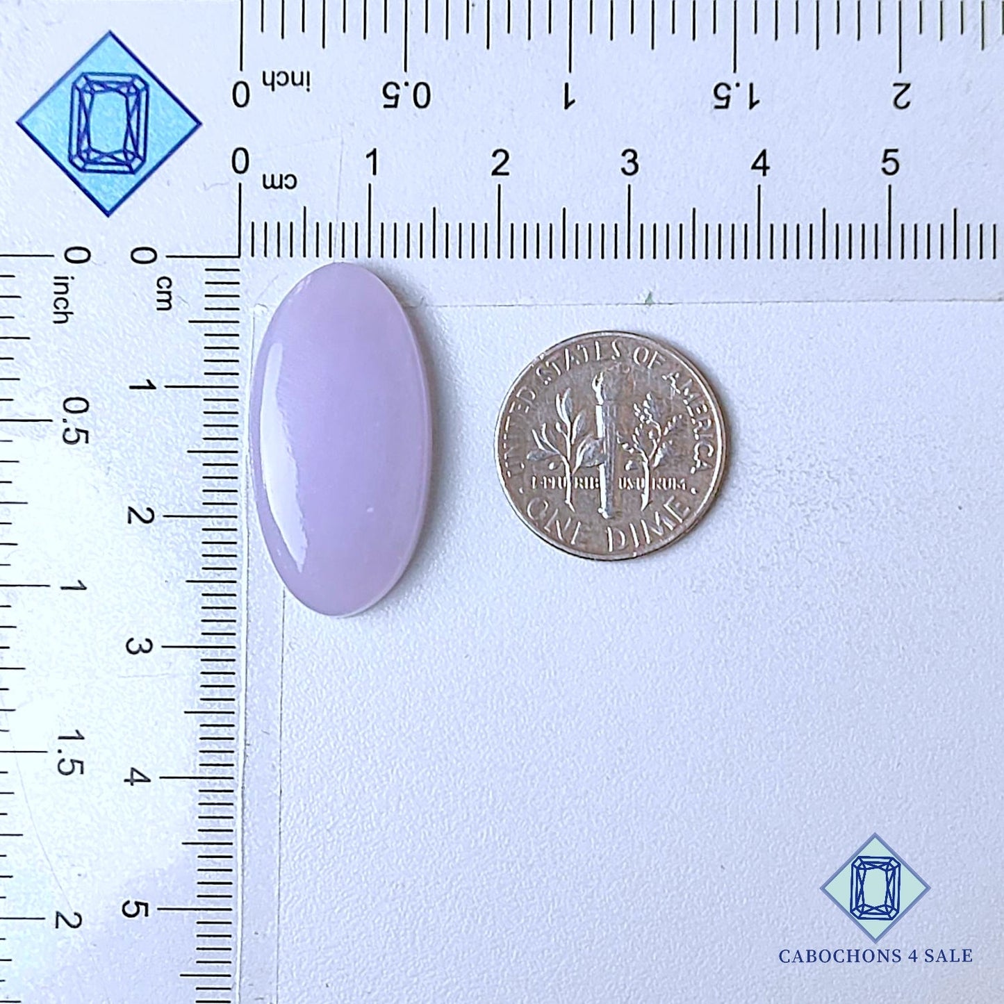 Cabujones ovalados de fluorita de itrio natural de 27 x 14 x 5 mm, procedentes de México, disponibles para la venta.