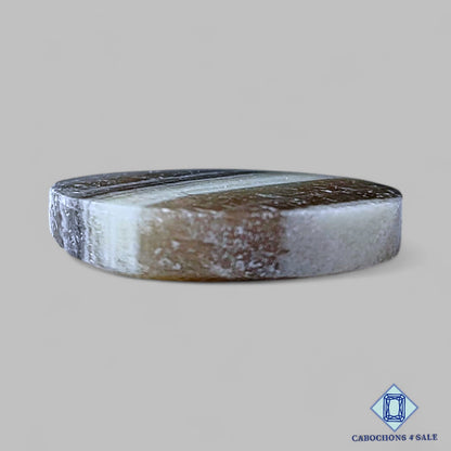 Cabujones redondos de calcita cebra natural de 22 x 4 mm, de México, disponibles para la venta.