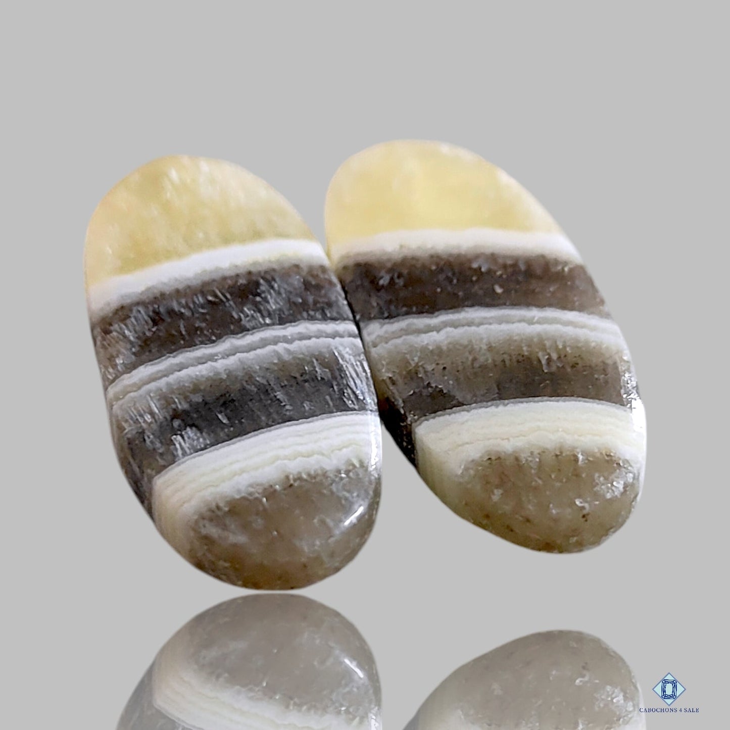 Zebra Calcite Oval Pairs