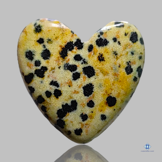 yellow dalmatian jasper-c4sw1611-Heart-Yellow-Cabochons