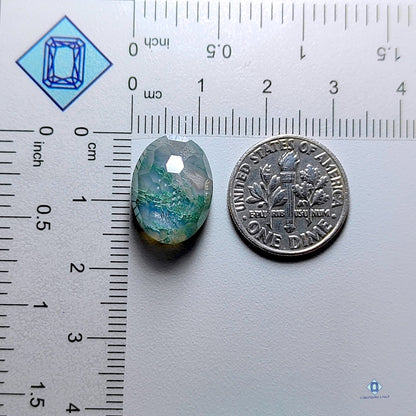 moss agate + Crystal  Quartz Doublets   oval Doublets