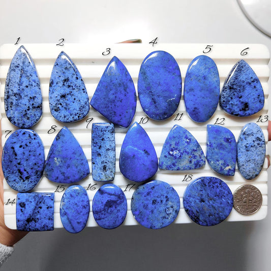 Natural Dumortierite Gemstone Cabochons | Deep Blue Stone for Rings, Pendants, Wire Wrap