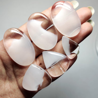 Crystal Quartz Cabochons for Jewelry Making | Natural Clear Quartz Gemstone | Loose Stones