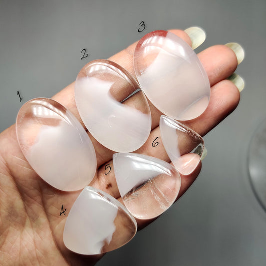 Crystal Quartz Cabochons for Jewelry Making | Natural Clear Quartz Gemstone | Loose Stones
