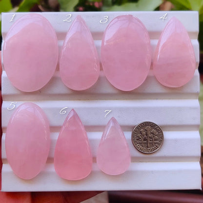 Natural Rose Quartz Gemstone Cabochons | Soft Pink Stone for Rings, Pendants, Wire Wrap