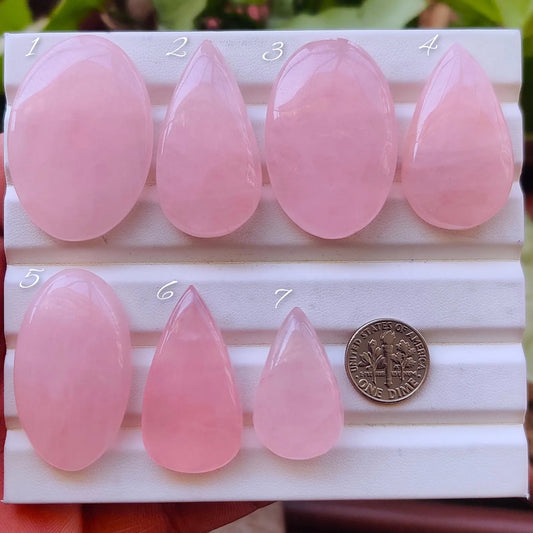 Natural Rose Quartz Gemstone Cabochons | Soft Pink Stone for Rings, Pendants, Wire Wrap