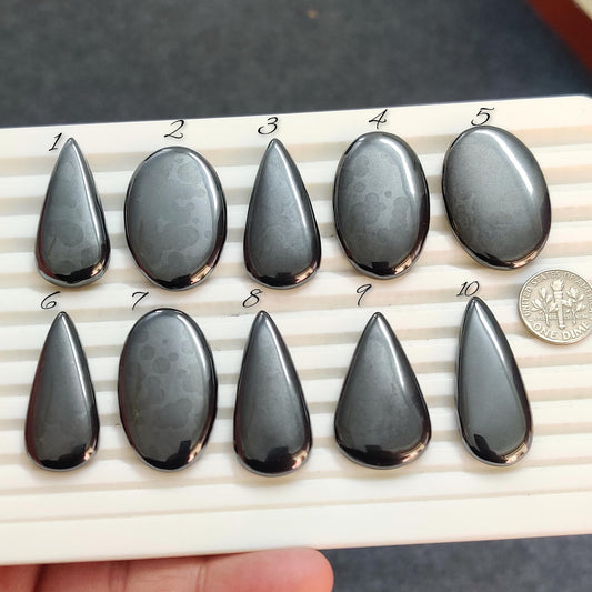 Hematite Cabochons for Jewelry Making | Natural Hematite Gemstone | Loose Stones